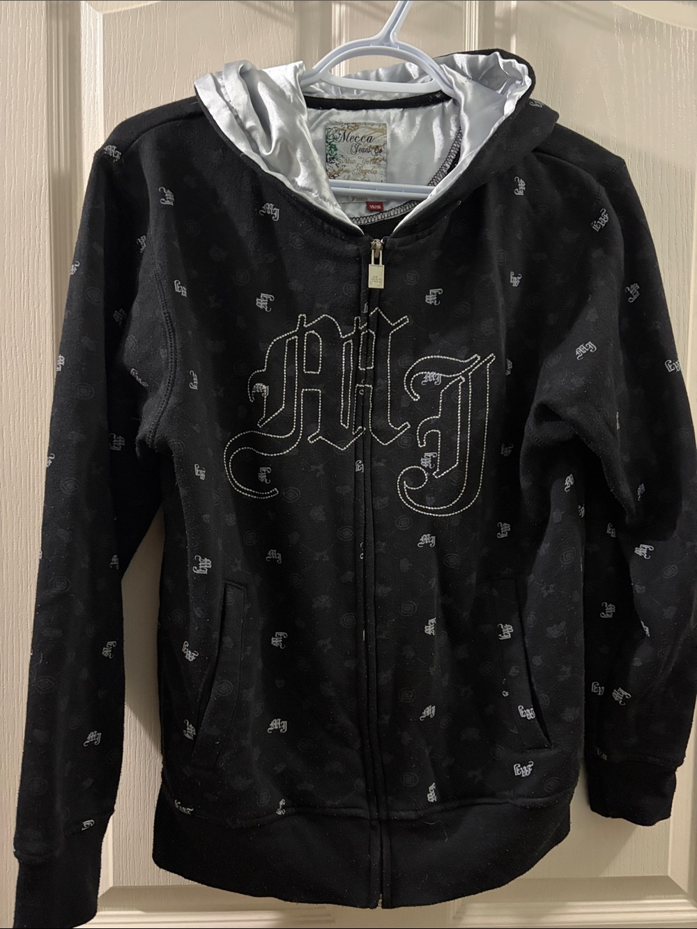 Mecca Kids Zip-Up Sweater with Silver Hood - XL / 14